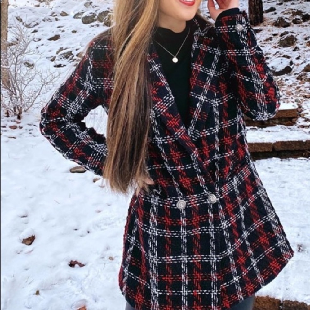 Women’s Large Plaid Blazer / Jacket | New!